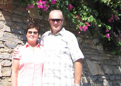 mumdad1 Mike and Lesley suffered bad sea legs and needed each other's support on land