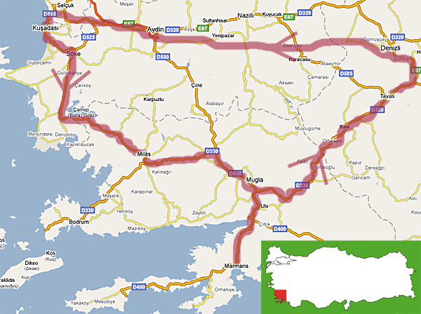 ephesus-map An anti-clockwise road trip around western Anatolia and southern Aegean