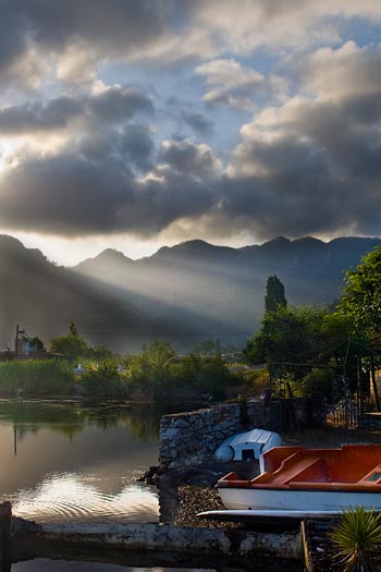 hdr-orhanye Sunrise over Orhanye from Kadir restaurant